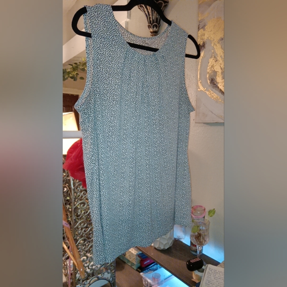 Worthington Blue and White Sleeveless Tank Top